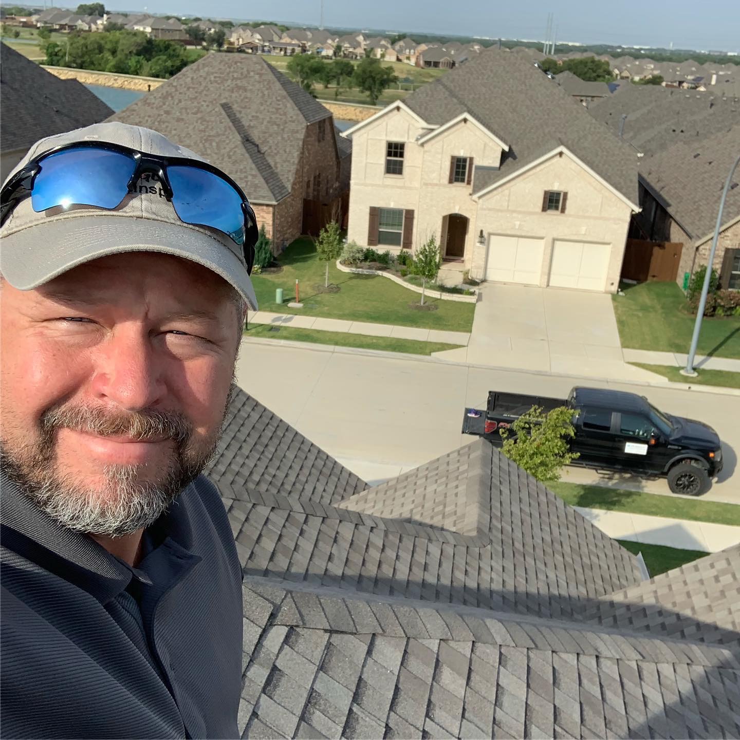 Dragonfly inspector on a North Texas roof